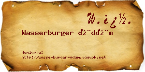 Wasserburger Ádám névjegykártya
