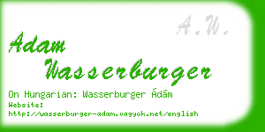 adam wasserburger business card